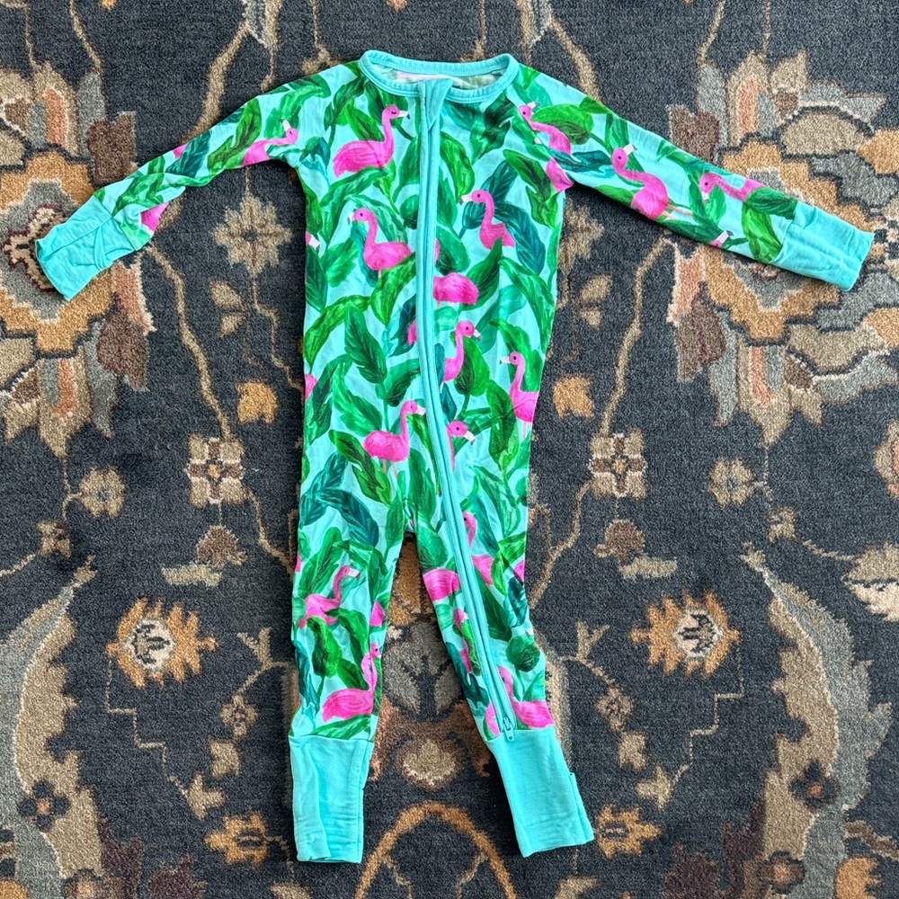 Little Sleepies Palm Springs Flamingo sz 6-12 months
